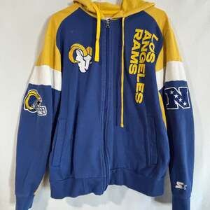 Men's Los Angeles Rams Starter Royal/Gold Logo Extreme Full-Zip Hoodie